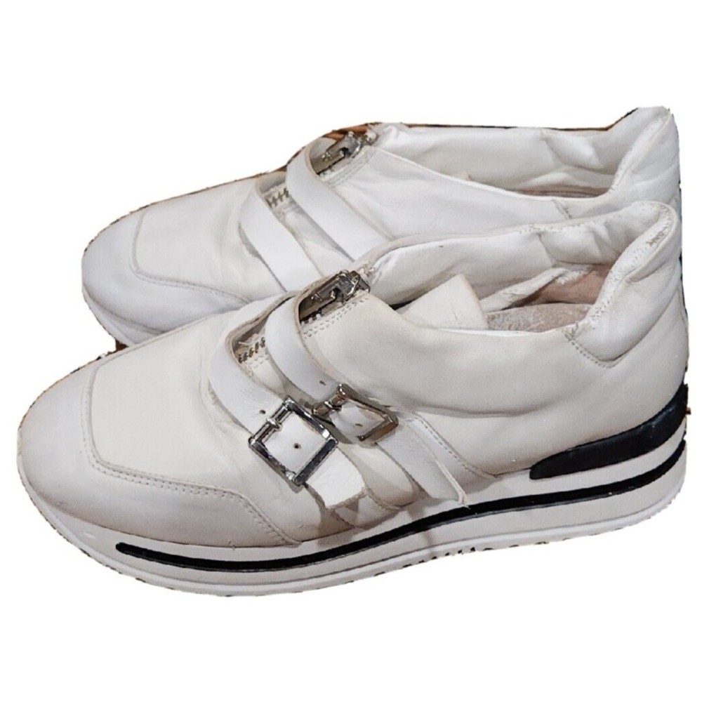 John Galliano Shoes‎ Womens Paris Platform Sneakers Designer White Leather $450